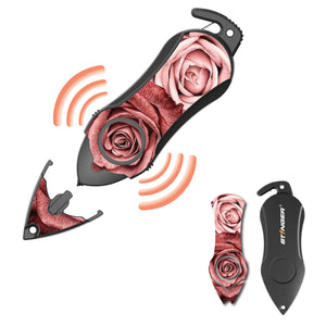 Personal Alarm Emergency Tool: Safety Alarm, Seat Belt Cutter, Glass Breaker (Twin Rose)