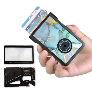 Safety Wallet With Personal Alarm Multi Functional Tool (Black Carbon Fiber)