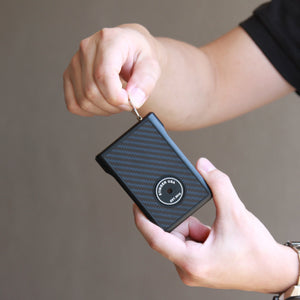 Safety Wallet With Personal Alarm ( Black Carbon Fiber)