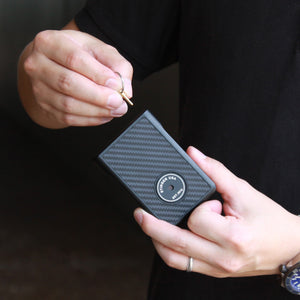 Safety Wallet With Personal Alarm ( Black Carbon Fiber)