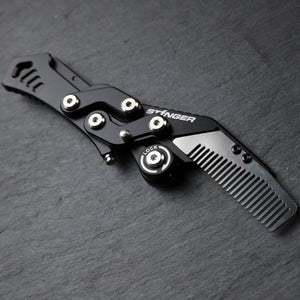 Comb: Stinger Godzilla Comb, Hair Comb, Beard Comb, Grooming Comb, EDC - Matte Black