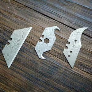 Stinger Laser Engraved Utility Edges, Tool Replacements - Damascus Style