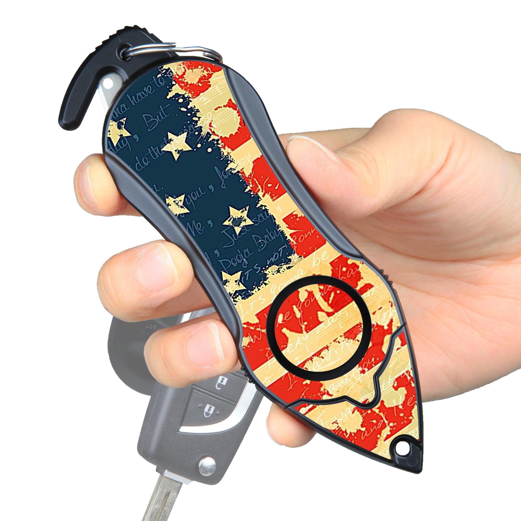 Personal Alarm Keychain Safety Emergency Tool  (USA Flag)