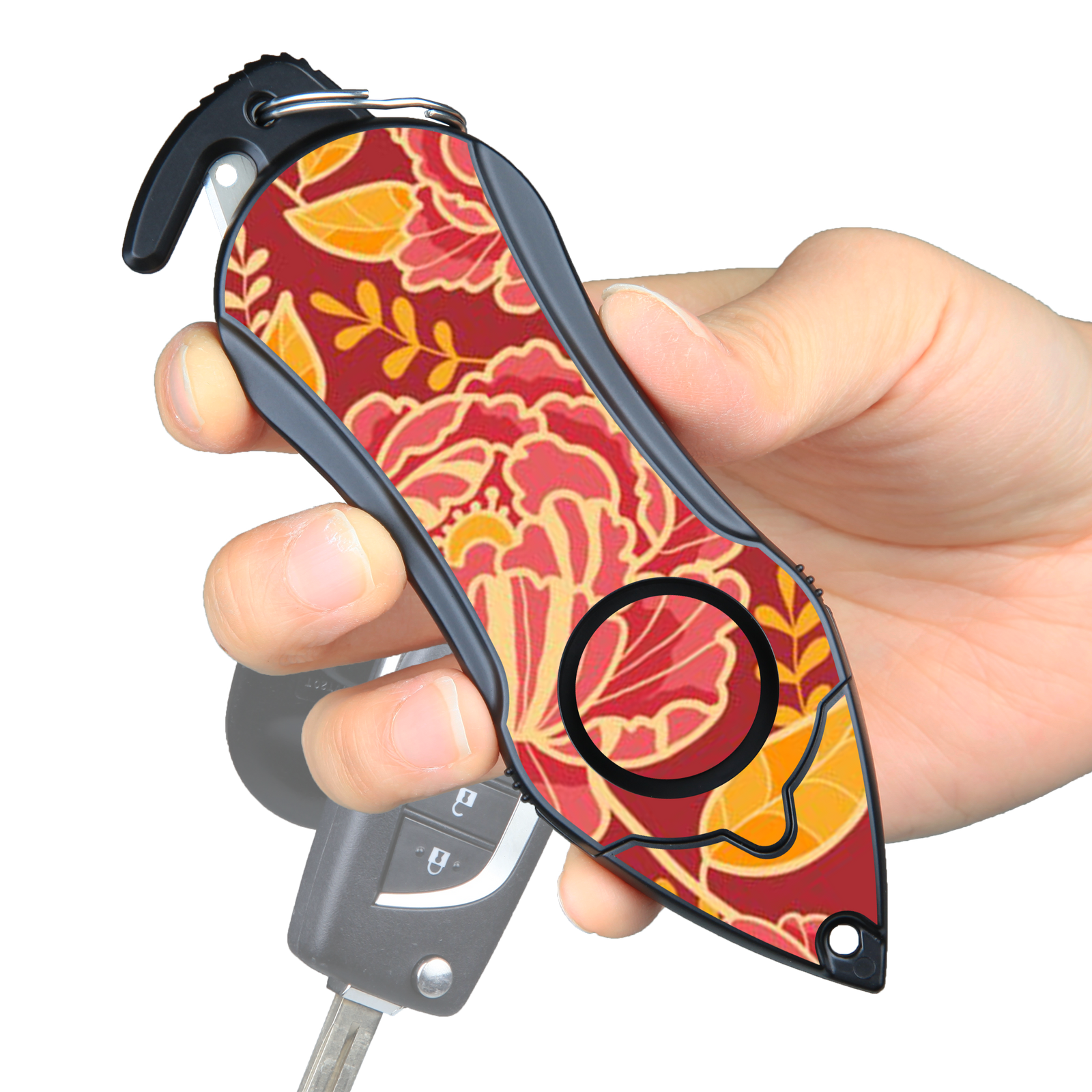 Personal Alarm Emergency Tool: Safety Alarm, Seat Belt Cutter, Glass Breaker (Peony)