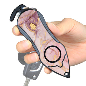 Personal Alarm Keychain Safety Emergency Tool (Pink Marble)