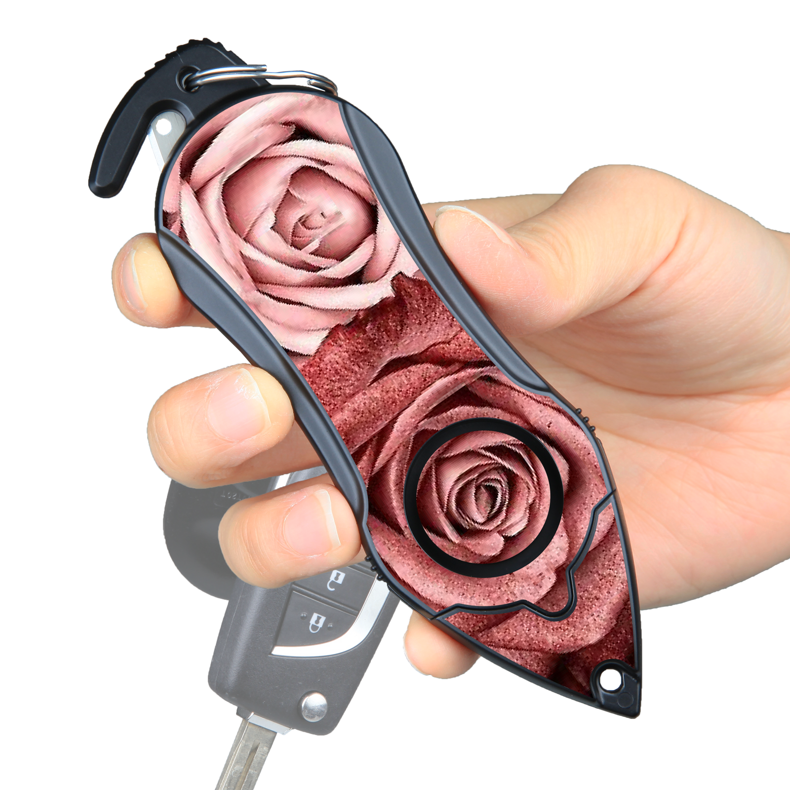 Personal Alarm Emergency Tool: Safety Alarm, Seat Belt Cutter, Glass Breaker (Twin Rose)