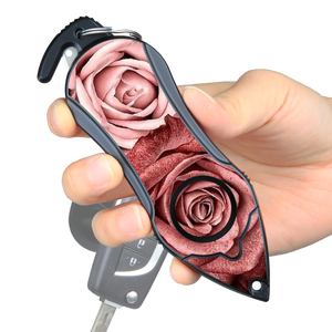 Personal Alarm Emergency Tool: Safety Alarm, Seat Belt Cutter, Glass Breaker (Twin Rose)