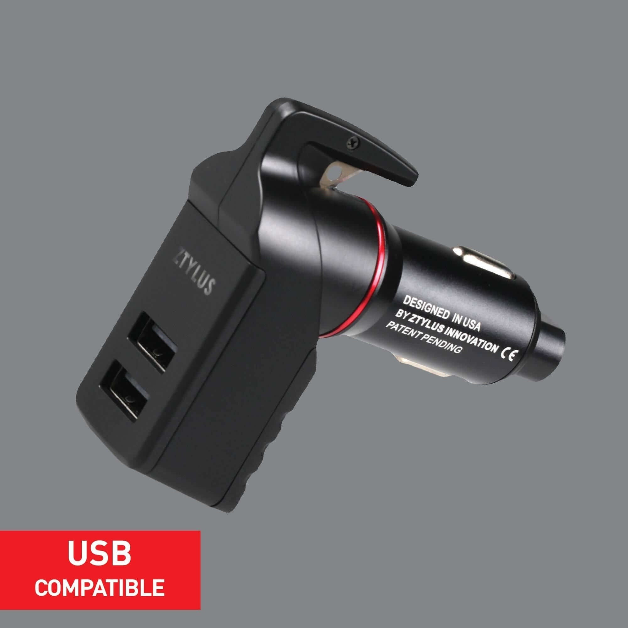 USB Car Charger Emergency Tool (Black)