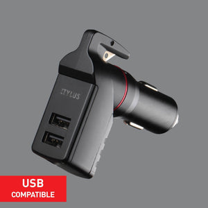 PLUS USB Car Charger Emergency Tool (White)