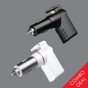 2x Bundle USB Car Charger Emergency Tool