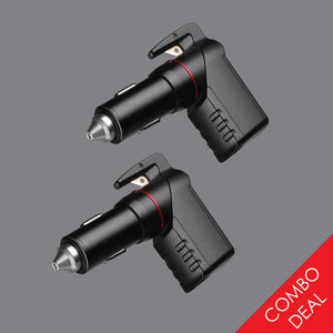 2x Bundle USB Car Charger Emergency Tool